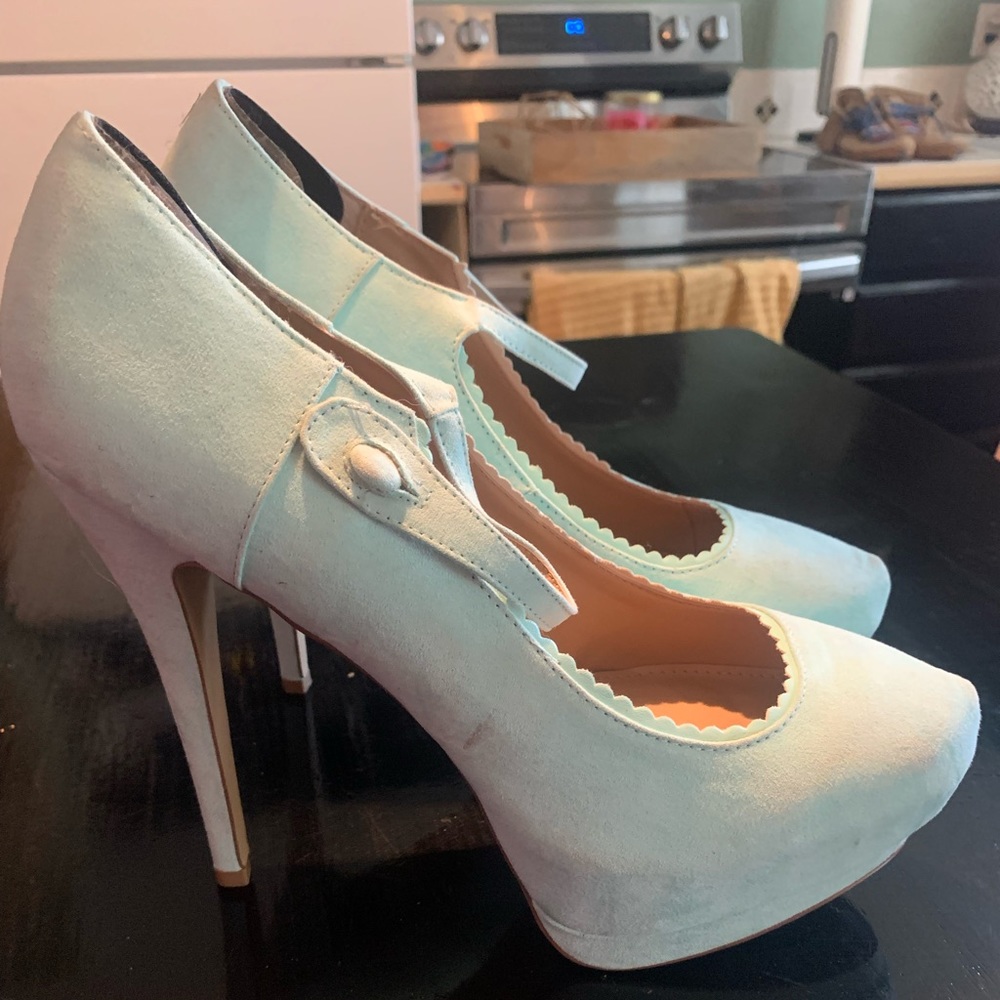 Just Fab mint green heels